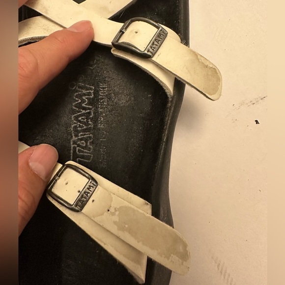 Birkenstock Tatami White Leather Sandals Straps Slides US 9 - Picture 4 of 12
